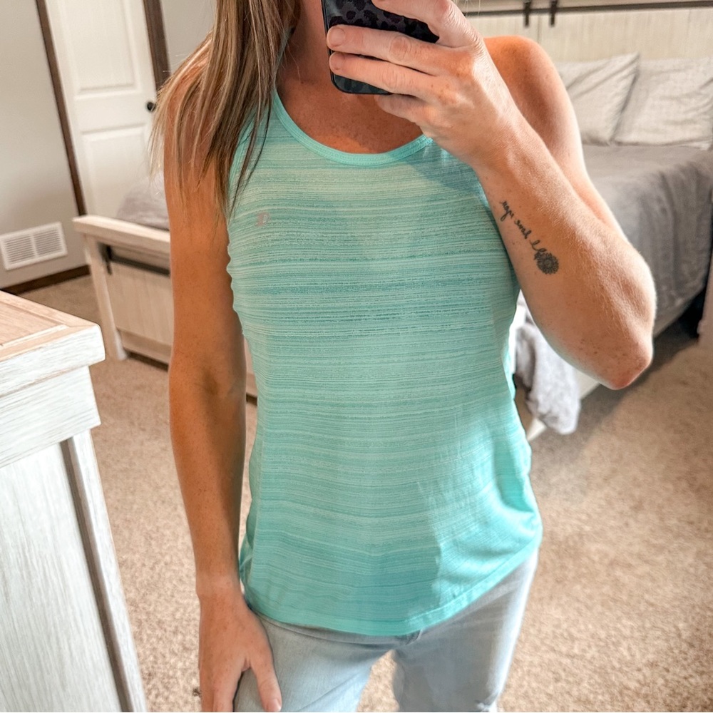 Champion Gear Vapor Mint/Blue Racerback Athletic Tank Top Size Small